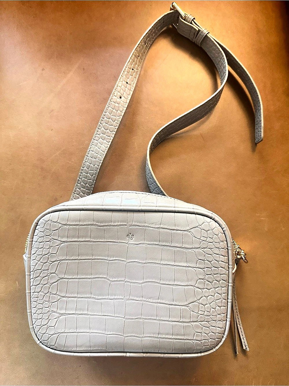 ELA Belt Bag Stone Croc S/M Vegan Leather Crossbody Waist Bag